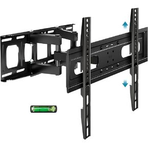 Full Motion TV Mount with Height Adjustment, TV Wall Mount Most 26-65 Inch Flat and Curved TV, Wall Mount TV Bracket Swivel Tilt Extension Leveling Max VESA 400x400mm Holds up to 110lbs, 16" Studs