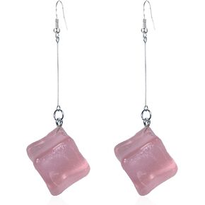 YUNXI Creative Transparent Ice Cubes Dangle Earrings Acrylic Irregular Simple Funny Hot Summer Jewelry for Women Girls
