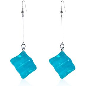 YUNXI Creative Transparent Ice Cubes Dangle Earrings Acrylic Irregular Simple Funny Hot Summer Jewelry for Women Girls