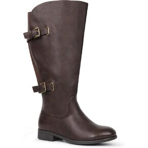 Women's Classic Wide Calf Flat Knee High Tall Boots