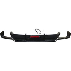 Rear Lower Bumper Lip Diffuser Glossy Black with Red Light Replacement for 2018 2019 2020 2021 Camry
