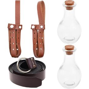 Eco-Fused Medieval PU Leather Belt and Pouch - Renaissance Waist Belt and Dice Bag - Vintage Costume Accessories for Cosplay, LARP, Ren Faire - Viking Pirate Belt and Purse for Men and Women