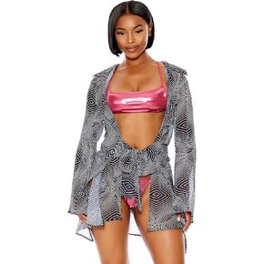 Forplay womens Nayarit Chiffon Tie Front Pool Tunic