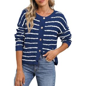 الوردي الملكة المرأة كابل متماسكة سترة سترة 2024 الخريف طويلة الأكمام Crewneck زر أسفل شريط دافئ بالأزرار ملابس خارجية