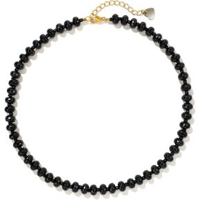 Gemstone Beaded Necklaces For Women Trendy Rainbow Natural Stone Boho Crystal Glass Handmade Stainless Steel Waterproof Strand Necklaces Jewelry For Women Gift