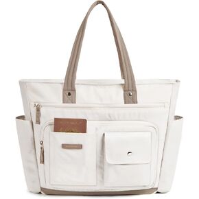 BAGSMART Tote Bag for Women, Small tote bag with Zipper, Travel Tote Bags Casual Handbags Nurse Bag