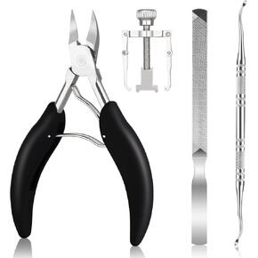3 Pack Toenail Clippers Nail Clippers Toenail Clippers Nail Clippers for Ingrown Thick Nail Toenail Clippers Kit Suitable for Home Family Nail Salon（Black Red Blue）