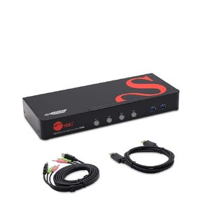 SIIG 2-Port 4K KVM Switch HDMI with Picture-by-Picture (PbP) Mouse Cursor Roaming and Picture-in-Picture (PiP) Image for 2 Computers, Support Windows and Linux, TAA Compliant (CE-KV0G11-S1)