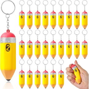 Back to School Gift Bulk for Teacher Cute Foam Squeeze Pencil Keychains First Day of School Gift for Student Party