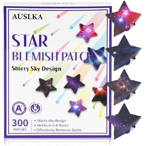 AUSLKA Star Pimple Patches - 300 Patches - Hydrocolloid Spot Dots For Zits, Blemishes, & Breakouts - Mixed Superstar Patches