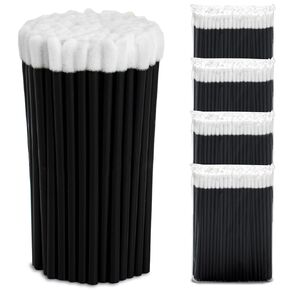 Lip Applicators Disposable 400 PCS - Black Disposable Lip Wands - Lip Brushes Disposable for Lipstick, Lip Gloss, Lip Balm - Disposable Makeup Applicator Kit