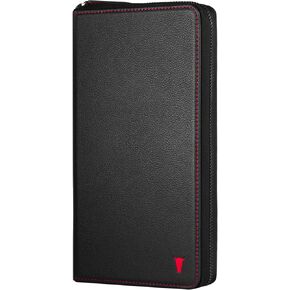 TORRO Premium Leather Family Travel Wallet, RFID Blocking Travel Organizer, Family Passport Holder for 4 Passports, Travel Documents and Cards (Navy Blue)