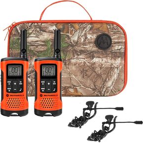 Motorola Solutions, Portable FRS, T210TP, Talkabout, Two-Way Radios, Rechargeable, 22 Channel, 20 Mile, Black W/Red, 3 Pack