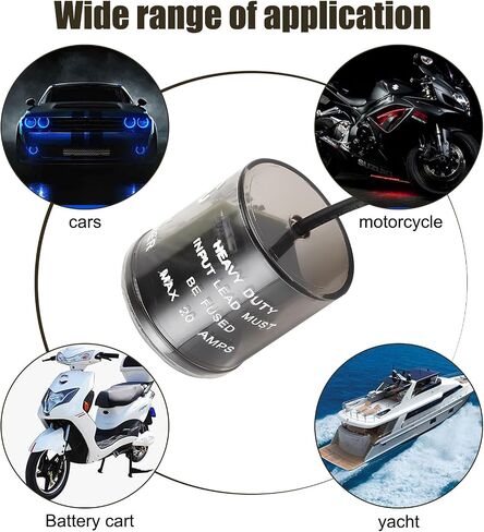 1 PC 2 Pin Car LED Flasher Relay with Wire, Waterproof 12V Vehicle Relay Replacement, Universal Durable Metal Automotive Turn Signal Light Relay for Truck SUV Car Motorcycle (Black) in Saudi Arabia