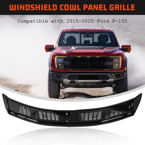 OEM Style Wiper Cowl Top Cover Windshield Grille Panel Assy Compatible with 2015 - 2020 Ford F-150 Replacement for FL3Z-15022A69-A, FL3Z-15022A68-A (Front Driver & Passenger Side) in Saudi Arabia