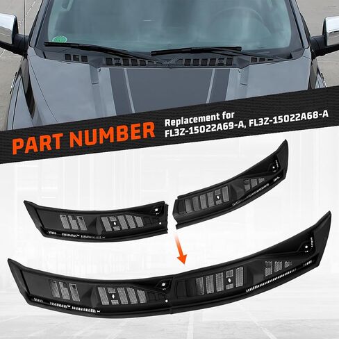 OEM Style Wiper Cowl Top Cover Windshield Grille Panel Assy Compatible with 2015 - 2020 Ford F-150 Replacement for FL3Z-15022A69-A, FL3Z-15022A68-A (Front Driver & Passenger Side) in Saudi Arabia