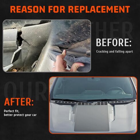OEM Style Wiper Cowl Top Cover Windshield Grille Panel Assy Compatible with 2015 - 2020 Ford F-150 Replacement for FL3Z-15022A69-A, FL3Z-15022A68-A (Front Driver & Passenger Side) in Saudi Arabia