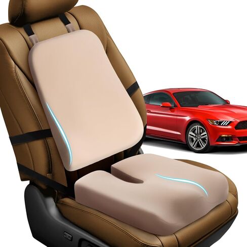 Elmara Doctor-Designed Car Seat Cushions for Driving – Car Seat Back Support, Driver Seat Cushion and Back Cushion for Car, Pillow for Driving Seat – The Ultimate Comfort Solution for Cars (Black) in Saudi Arabia