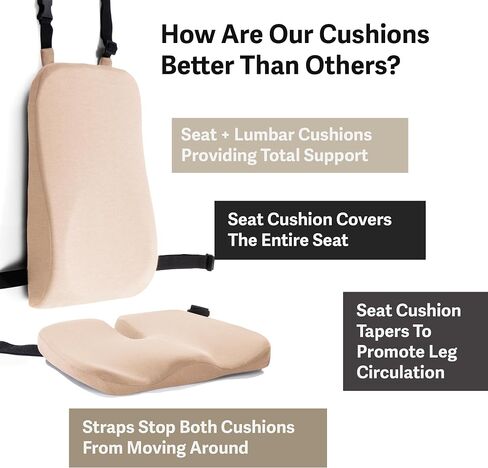 Elmara Doctor-Designed Car Seat Cushions for Driving – Car Seat Back Support, Driver Seat Cushion and Back Cushion for Car, Pillow for Driving Seat – The Ultimate Comfort Solution for Cars (Black) in Saudi Arabia