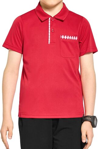 FitsT4 قمصان جولف رياضية للأولاد بعامل حماية من الأشعة فوق البنفسجية 50+ خفيفة الوزن وسريعة الجفاف ملابس جولف للشباب ملابس رياضية بأكمام قصيرة للأطفال in Kuwait