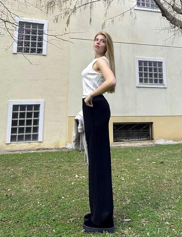 Palazzo Pants for Women Dressy Summer Casual Boho Chiffon Wide Leg Pants Elegant Flowy Beach Pants in Saudi Arabia