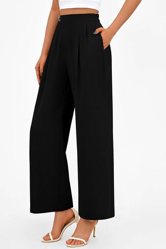 PRETTYGARDEN Women's Wide Leg Pants Dressy High Waisted Business Casual Work Office Suit Palazzo Pant Trousers in Saudi Arabia