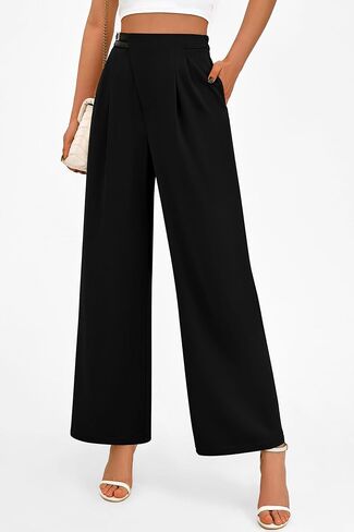PRETTYGARDEN Women's Wide Leg Pants Dressy High Waisted Business Casual Work Office Suit Palazzo Pant Trousers in Saudi Arabia