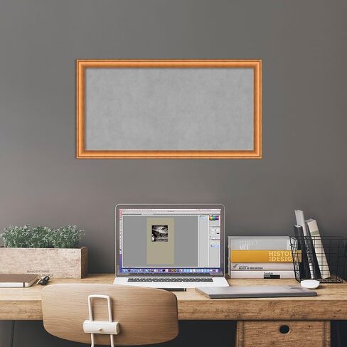 Amanti Art Framed Magnetic Board (41 x 25) Lucie Light Bronze Magnet Board, Large Magnetic Bulletin Board for Office Decor, Mudroom, Kitchen or Organization Drop Zone from WI, USA in Kuwait