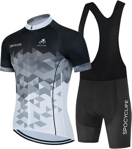Cycling Jersey Men Set Short Sleeve Set MTB Cycling Jersey and Shorts Men Set with Gel Padded Summer in Saudi Arabia