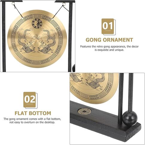 Zen Brass Feng Shui Decor Gong For Home Office Table Decor Japanese decor Collectible Figurines in Saudi Arabia