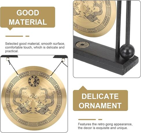 Zen Brass Feng Shui Decor Gong For Home Office Table Decor Japanese decor Collectible Figurines in Saudi Arabia
