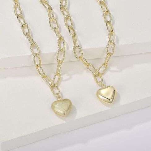 Heart Bracelet for Women 14K Gold Plated Stainless Steel Braided Link Chain With a Shiny or Brushed Heart Charm Bracelet in Saudi Arabia