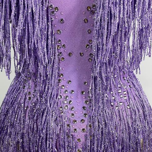 بدلة Tyian Sparkly Diamante Fringe Bodysuit المثيرة لأداء نادي أعياد الميلاد ونادي الرقص الجمباز لفريق Drag Queen Cosplay in Kuwait