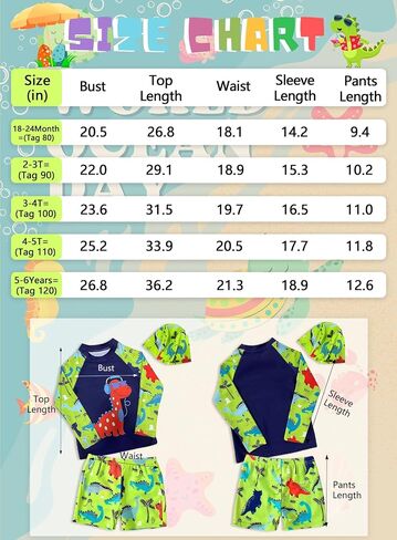بدلة سباحة للأطفال الصغار على شكل ديناصور RashGuard - قميص للأطفال بأكمام طويلة وملابس سباحة مع قبعة مكونة من 3 قطع in Saudi Arabia