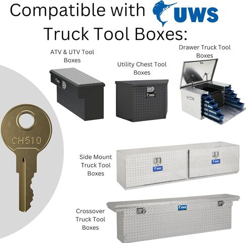 CH510 Replacement Key for Truck Tool Boxes and RV Compartments Marked CH-510-1 Robby’s Cloud Keychain Included (1-Pack) - Key Color May Vary in Saudi Arabia