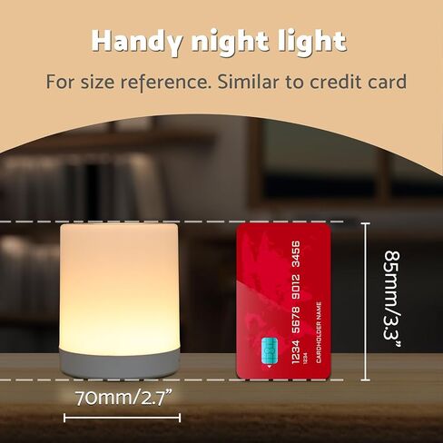 DAZZY DOT Rechargeable Baby Night Light, Dimmable Touch Nursery Lamp | 2600mAh battery, warm yellow glow, ABS material, USB-C charging, for breastfeeding, diaper changes, bedside, travel in Saudi Arabia