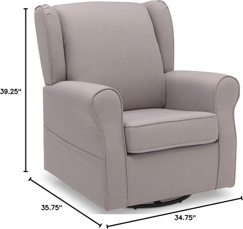 Delta Children Reston Nursery Glider Swivel Rocker Chair, French Grey in Kuwait