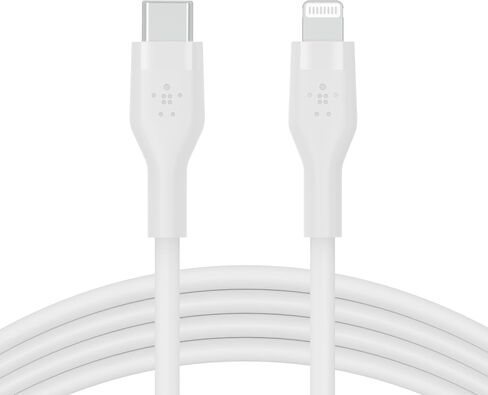 بلكن كيبل USB نوع C الى لايتنينج من السيليكون المرن من بوست تشارج (2 متر/6.6 قدم)، معتمد من ابل، توصيل طاقة سريع 20 واط لايفون 14/14 بلس، 13، 12، برو، ماكس، ميني، اس اي، ايباد والمزيد - ابيض in Saudi Arabia