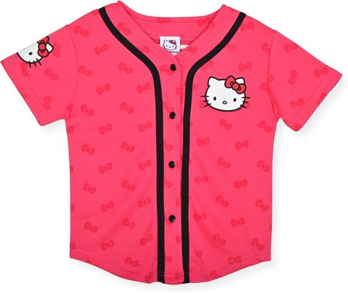 Hello Kitty Girls Baseball Jersey - Fashion Mesh Button Front Girls Shirt in Saudi Arabia