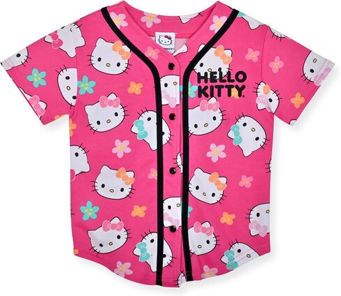 Hello Kitty Girls Baseball Jersey - Fashion Mesh Button Front Girls Shirt in Saudi Arabia
