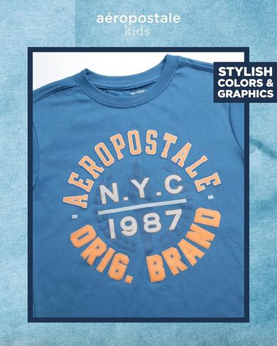 AEROPOSTALE Boys' Active Shorts Set - 4 Piece Short Sleeve T-Shirt and Mesh Gym Shorts - Activewear Outfit for Boys (4-12) in Saudi Arabia