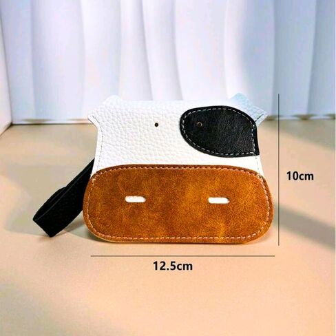 Coin Pouch Keychain, Coin Purse Key Holder, Cow Keychain, Card Holder, Cute Slim Small Unique, PU Leather Keyring (Cow A) in Saudi Arabia
