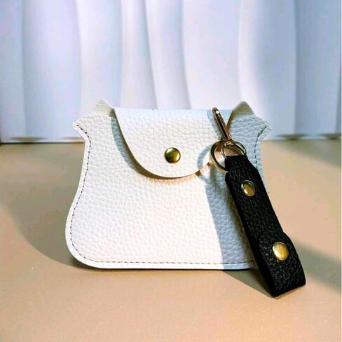 Coin Pouch Keychain, Coin Purse Key Holder, Cow Keychain, Card Holder, Cute Slim Small Unique, PU Leather Keyring (Cow A) in Saudi Arabia