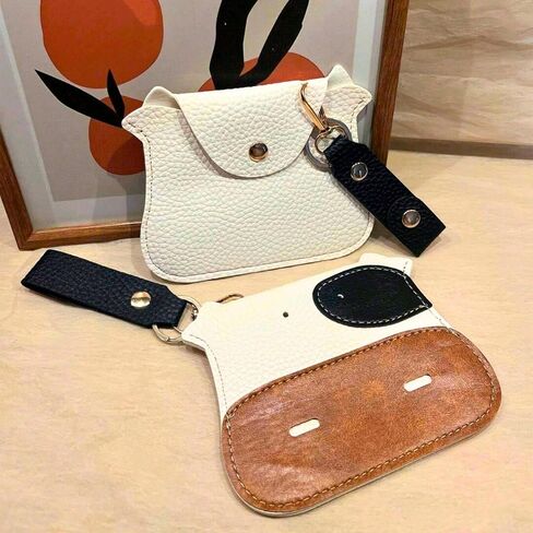 Coin Pouch Keychain, Coin Purse Key Holder, Cow Keychain, Card Holder, Cute Slim Small Unique, PU Leather Keyring (Cow A) in Saudi Arabia