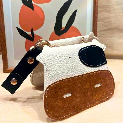Coin Pouch Keychain, Coin Purse Key Holder, Cow Keychain, Card Holder, Cute Slim Small Unique, PU Leather Keyring (Cow A) in Saudi Arabia