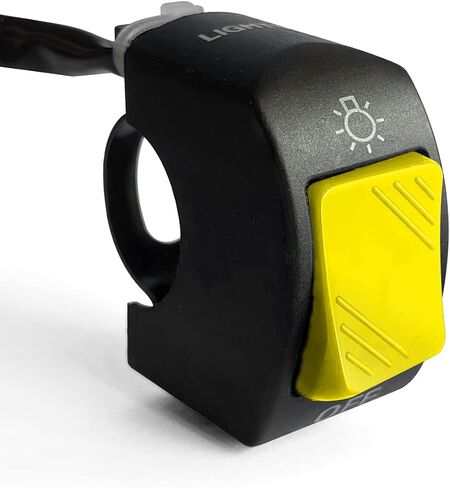 دراجة نارية المقود مفتاح الإضاءة على زر إيقاف دراجة نارية ضبط جزء ل U5 U7 U2 LED سكوتر Electrombile 7/8 "(22 مللي متر) أصفر in Saudi Arabia