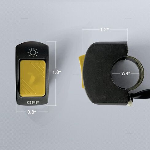 دراجة نارية المقود مفتاح الإضاءة على زر إيقاف دراجة نارية ضبط جزء ل U5 U7 U2 LED سكوتر Electrombile 7/8 "(22 مللي متر) أصفر in Saudi Arabia