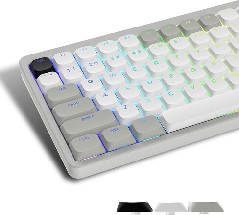 XVX Low Profile Keycaps, Shine Through Keycaps, Custom Keyboard Keycaps, Keycaps 75 Percent Full Size Keycaps for 60% 65% 75% 80% 100% Cherry Gateron MX Switches Mechanical Keyboard, Black Backlight in Kuwait