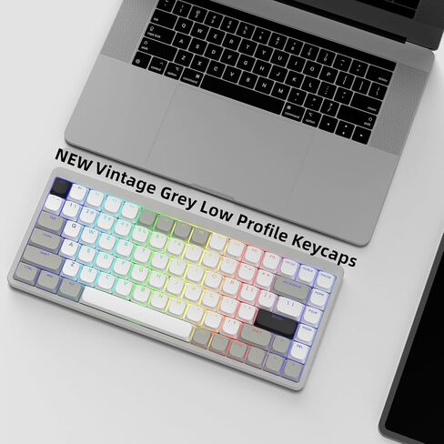 XVX Low Profile Keycaps, Shine Through Keycaps, Custom Keyboard Keycaps, Keycaps 75 Percent Full Size Keycaps for 60% 65% 75% 80% 100% Cherry Gateron MX Switches Mechanical Keyboard, Black Backlight in Kuwait
