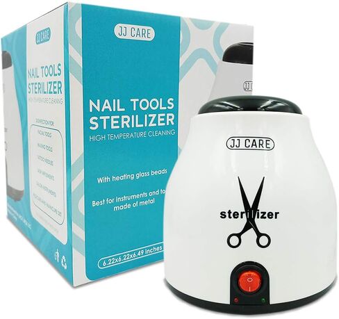 JJ CARE Nail Tool Sterilizer with 70g Glass Beads, High-Temperature Sterilizer for Nail Tools, Sterilizer for Esthetician, Cleaning Pot Sanitizer for Nail Tools, Nail Sterilizer Machine for Salon in Saudi Arabia